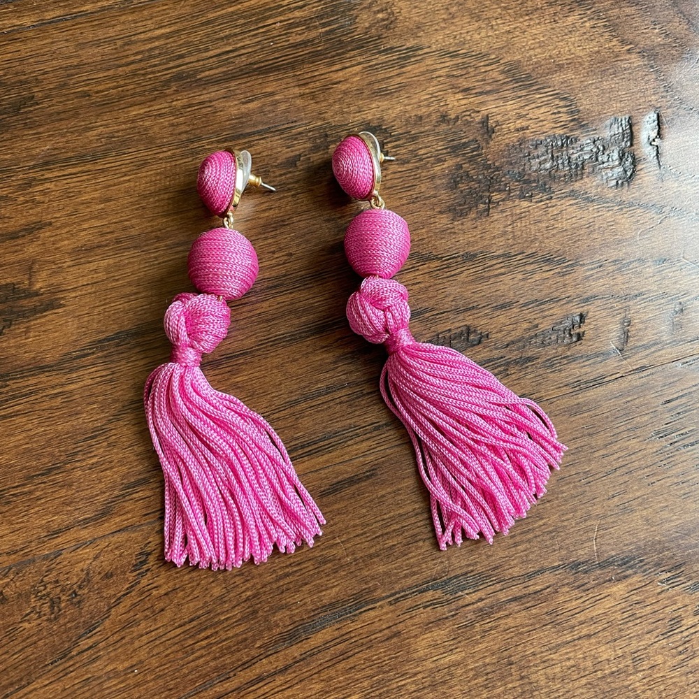 Stitchfix by Baublebar Fuschia Tassel Earrings